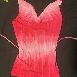 vintage forever 21 pink tank top with a surplice neckline